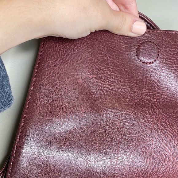 Matt & Nat Minka Dwell Maroon Faux Leather Snap Handbag - Picture 5 of 9